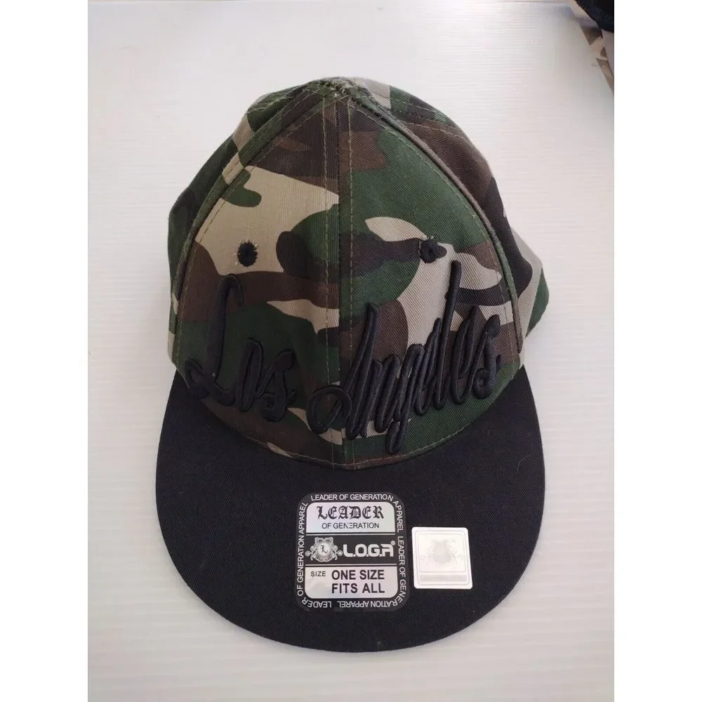 L.O.G.A. Baseball Hat Cap Unisex One Size Camo Embroidered Los Angeles‎